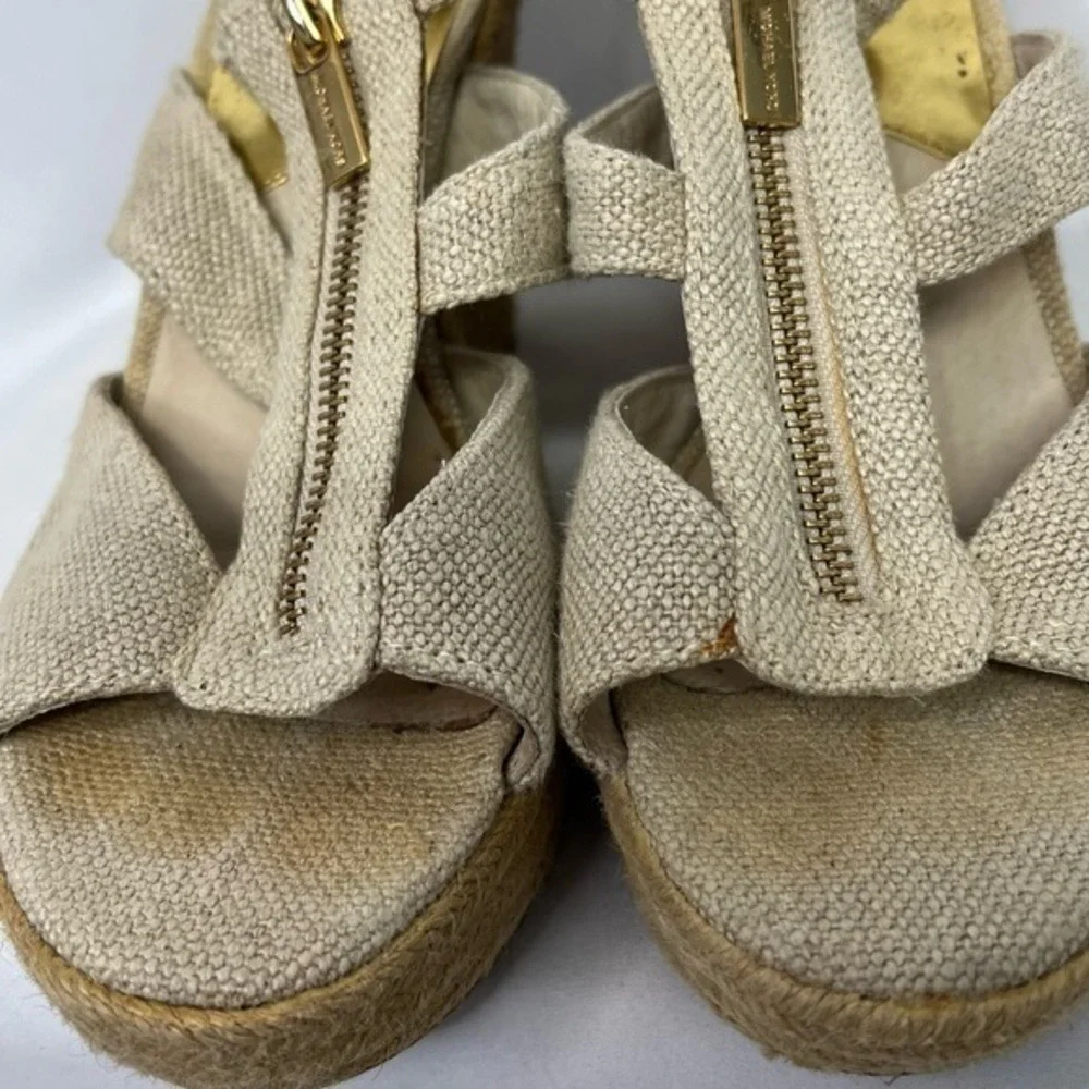 Michael Kors Espadrille Wedge Sandals w/ Front‎ Zip! US 8
